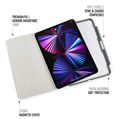 Etui Pipetto Origami No3 Pencil Case Apple iPad Pro 11 2018/2020/2021 (1., 2. i 3. generacji) (ciemnoszary)