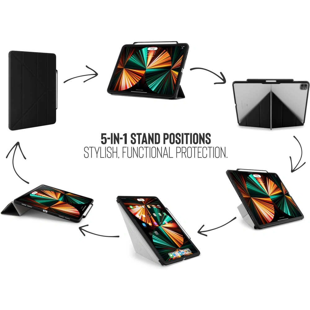 Hurtownia GSM - Etui Pipetto Origami No3 Pencil Case Apple iPad Pro 12.9 2018/2020/2021 (3., 4. i 5. generacji) (czarny) - PIP042BLK - {ean13} - Hurt