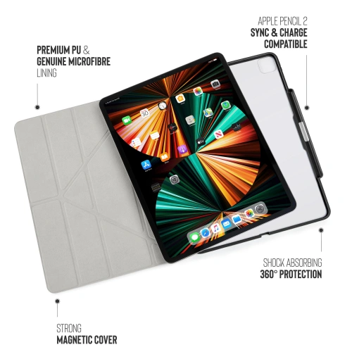 Etui Pipetto Origami No3 Pencil Case Apple iPad Pro 12.9 2018/2020/2021 (3., 4. i 5. generacji) (czarny)