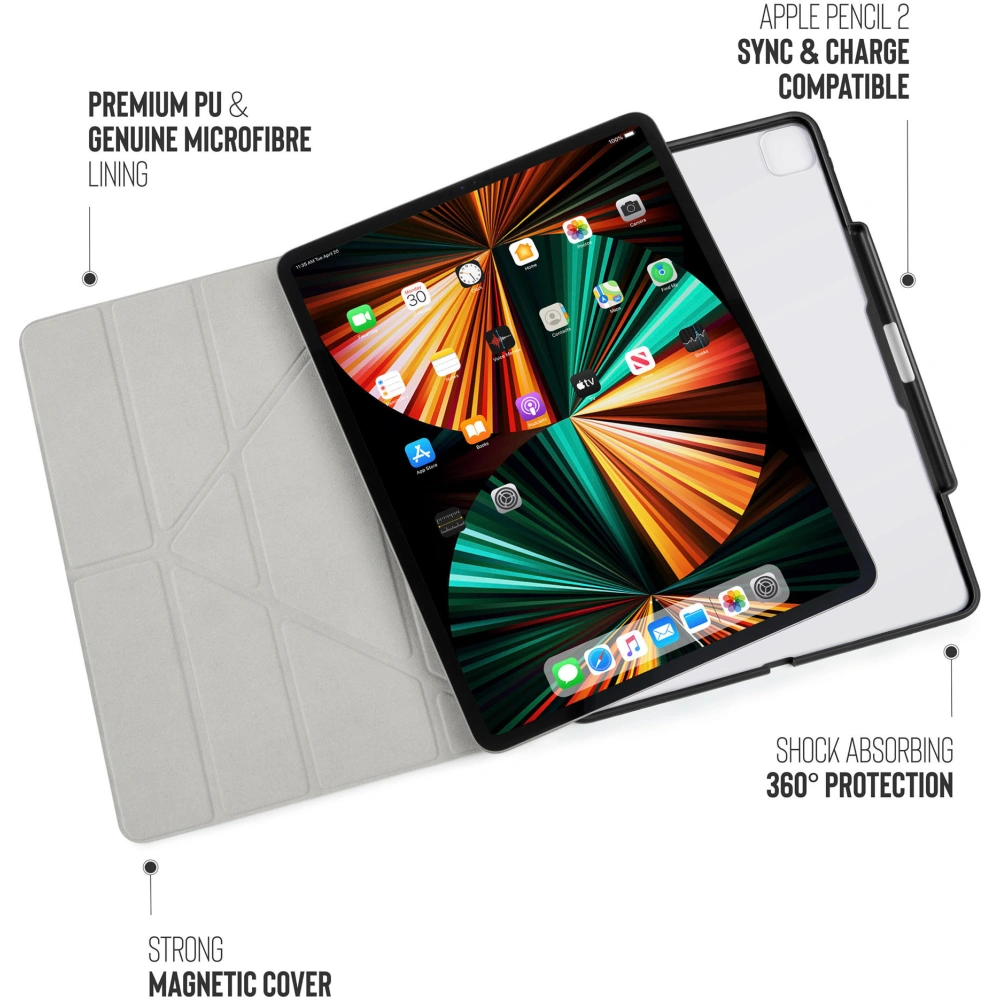 Hurtownia GSM - Etui Pipetto Origami No3 Pencil Case Apple iPad Pro 12.9 2018/2020/2021 (3., 4. i 5. generacji) (czarny) - PIP042BLK - {ean13} - Hurt