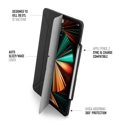 Etui Pipetto Origami No3 Pencil Case Apple iPad Pro 12.9 2018/2020/2021 (3., 4. i 5. generacji) (czarny)