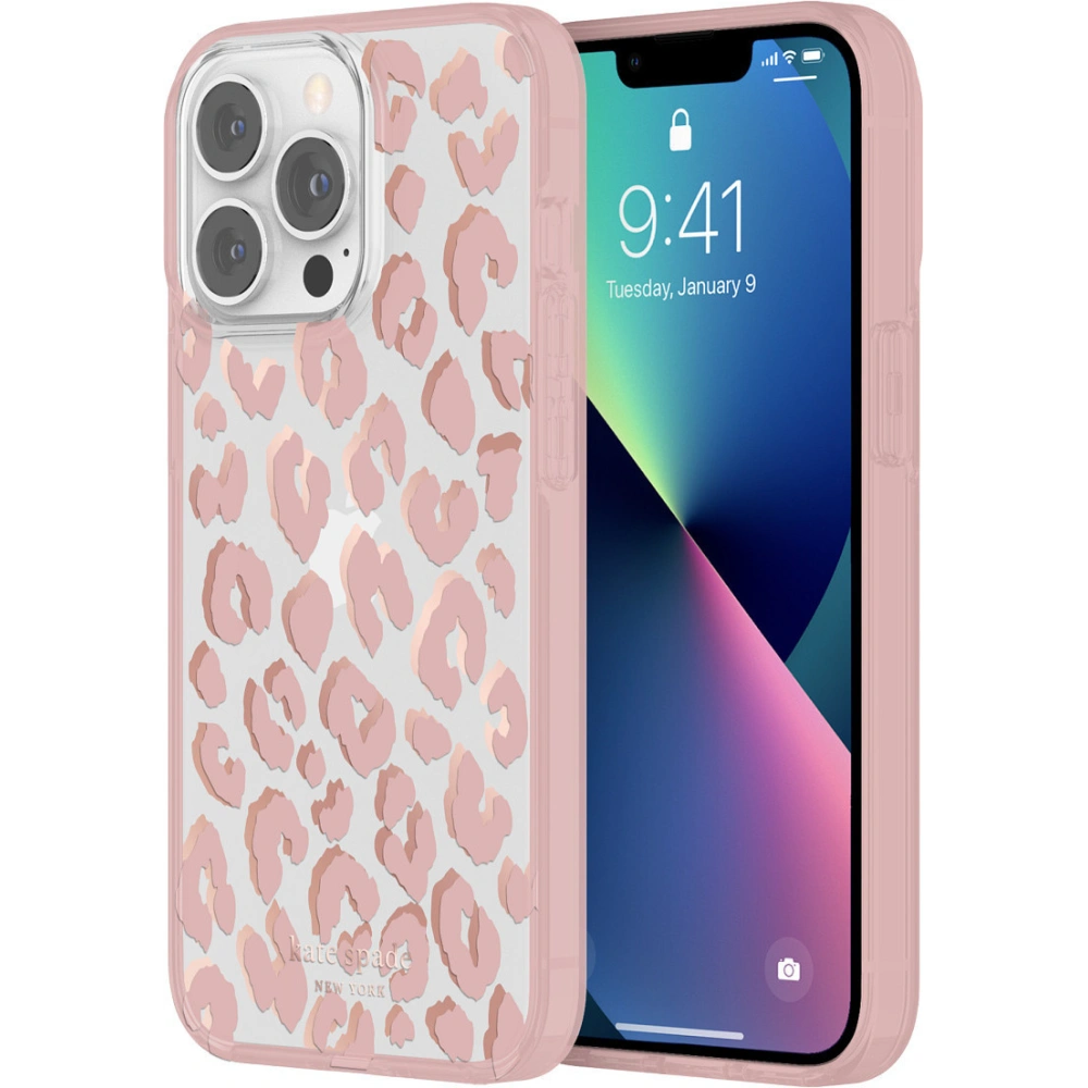 Wholesale Kate Spade New York Hardshell Apple iPhone 13 Pro (City Leopard Pink) - KAT012CITLEOPNK - {ean13} - Hurt