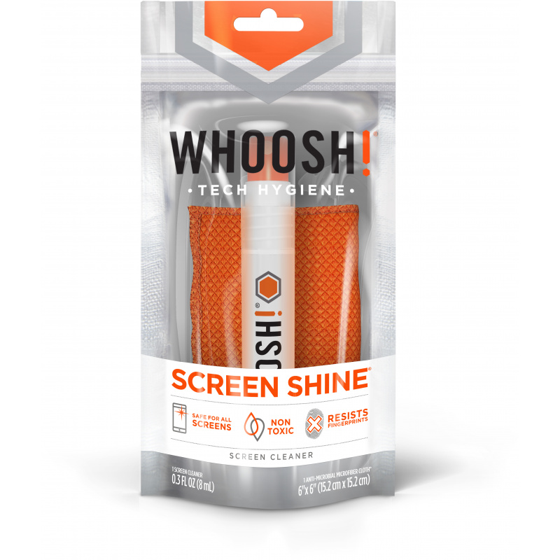 Whoosh! Distributor - 837296000069 - WSH001 - Whoosh! Screen Shine GO Portable Sprayer 8 ml & W! antimicrobial microfiber - B2B homescreen
