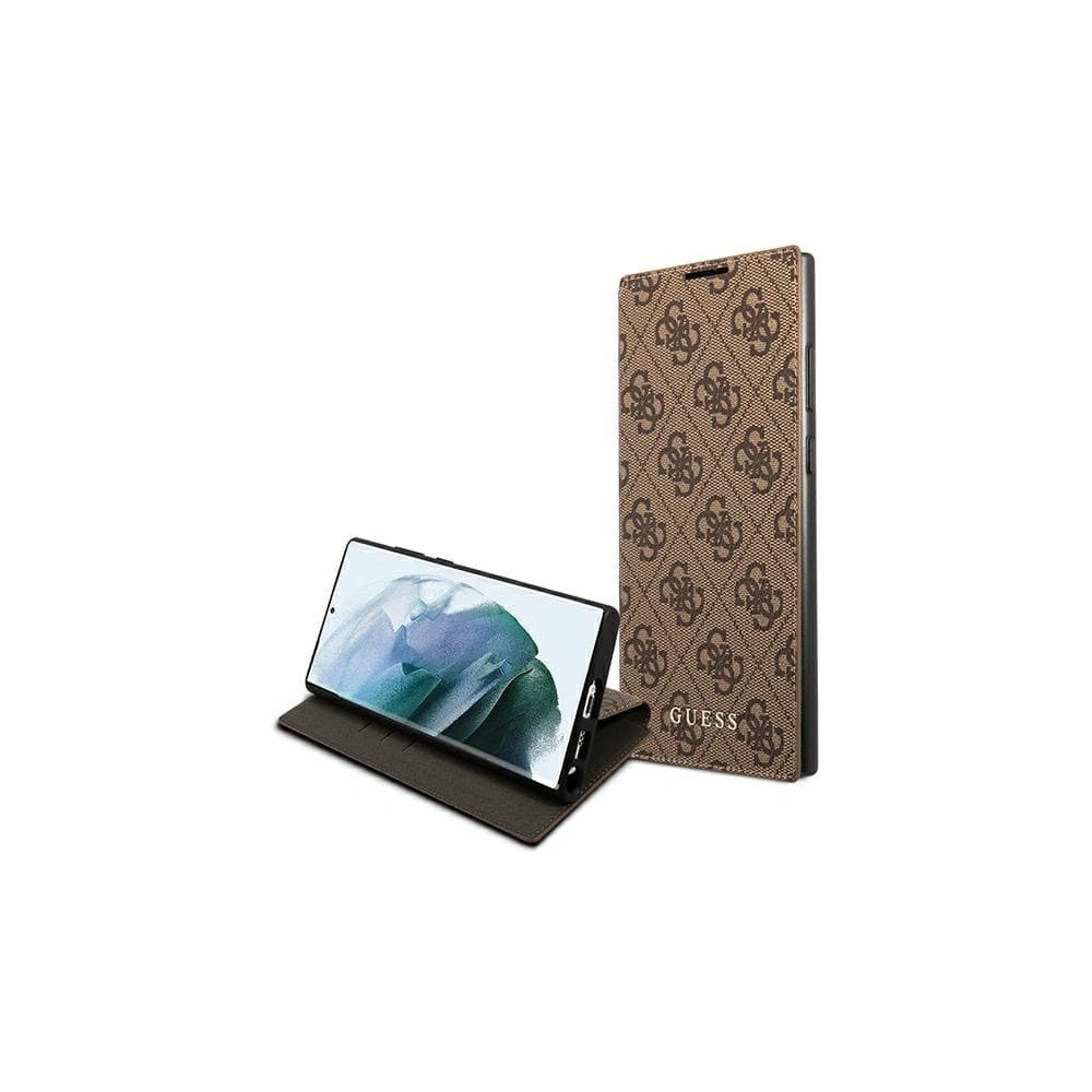 Hurtownia GSM - Etui Guess GUBKS22LG4GFBR Samsung Galaxy S22 Ultra brązowy/brown book 4G Metal Gold Logo - GUE1616BR - {ean13} - Hurt