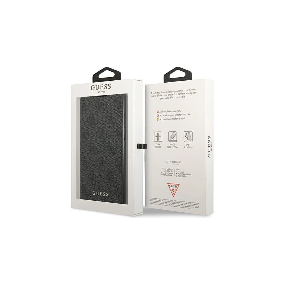 Hurtownia GSM - Case Guess GUBKS22LG4GFGR Samsung Galaxy S22 Ultra grau/grey Buch 4G Metall Gold Logo - GUE1617GRY - {ean13} - Hurt