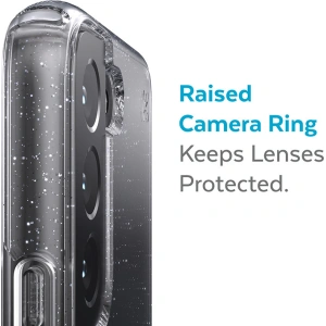 Speck Presidio Perfect-Clear with Glitter MICROBANi Samsung Galaxy S22 (Clear/Platinum Glitter)