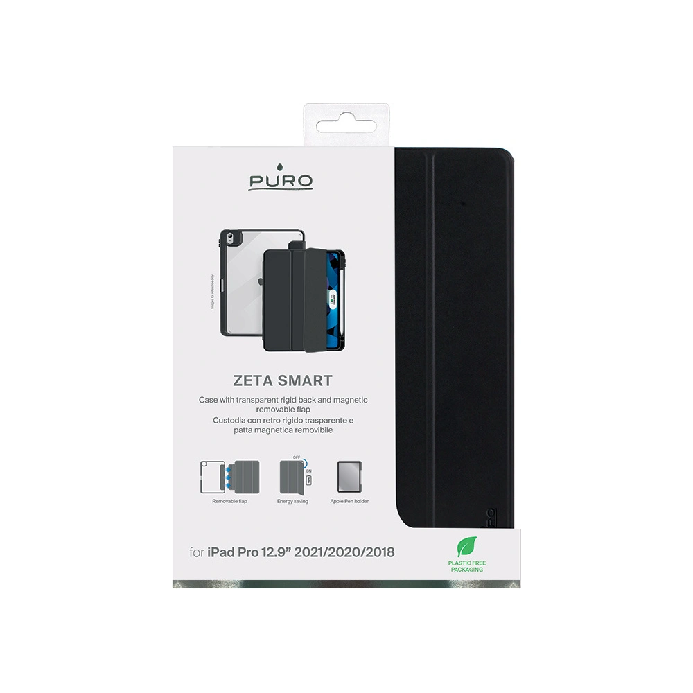 Hurtownia GSM - Etui PURO Zeta Smart Apple iPad Pro 12.9 2018/2020/2021 (3., 4. a 5. generace) Držák na pero (černý) - PUR545BLK - {ean13} - Hurt