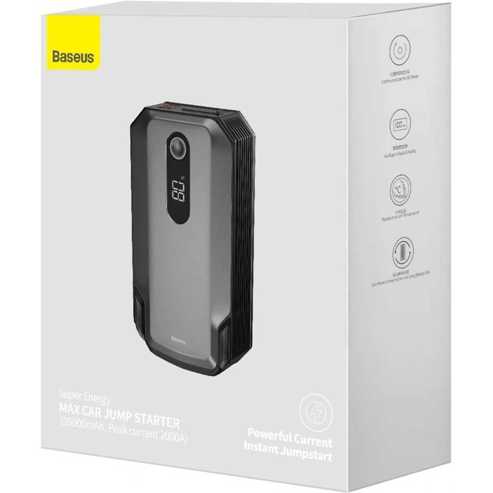 Hurtownia GSM - Powerbank / Rozběhovač Baseus Super Energy Max Auto Startér, 20000mAh, 2000A, USB (černý) - BSU3113BLK - {ean13} - Hurt