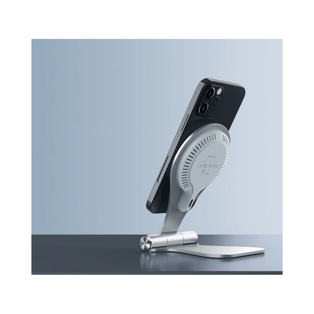 Hurtownia GSM - Bezdrátová nabíječka Nillkin Wireless Charging MagStand 15W Rychlé nabíjení Stříbrná - NLK317SLV - {ean13} - Hurt
