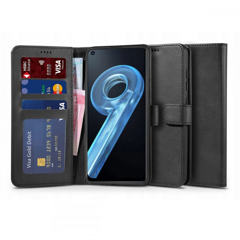 Etui Tech-protect Wallet Realme 9i Black