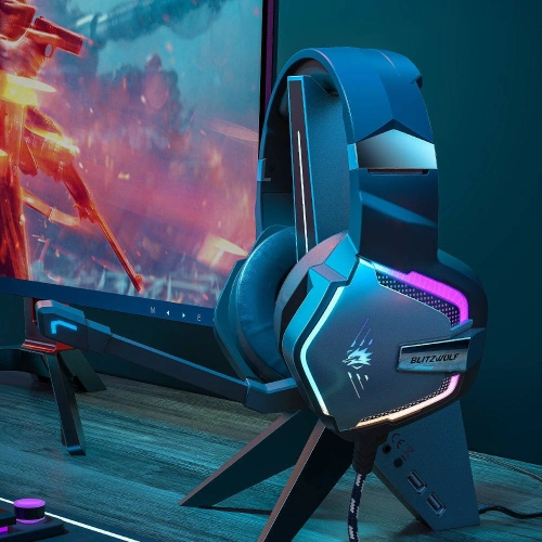 Słuchawki gamingowe BlitzWolf BW-GH1 Pro, AUX, USB 5.1 (czarne)