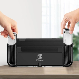 Hurtownia GSM - Etui Tech-Protect TPUCarbon Nintendo Switch Oled Black - THP875BLK - {ean13} - Hurt