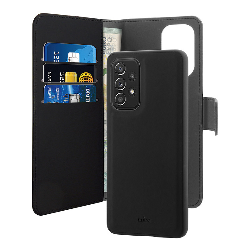 Puro Distributor - 8033830307591 - PUR547BLK - PURO Wallet Detachable 2w1 Samsung Galaxy A53 (black) - B2B homescreen