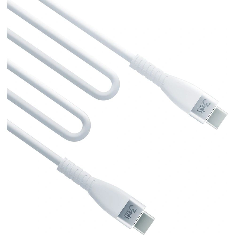 Hurtownia GSM - Kabel 3MK HyperSilicone USB-C - USB-C 60W 3A 1m bílý - 3MK2622 - {ean13} - Hurt