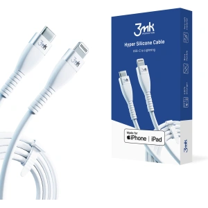 Kabel 3MK HyperSilicone USB-C - Lightning MFI 20W 3A 1m biały