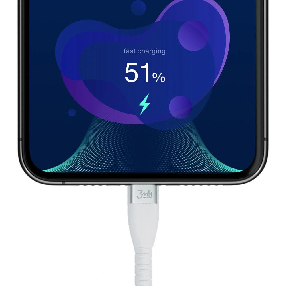 Hurtownia GSM - Kabel 3MK HyperSilicone USB-C - Lightning MFI 20W 3A 1m biały - 3MK2623 - {ean13} - Hurt