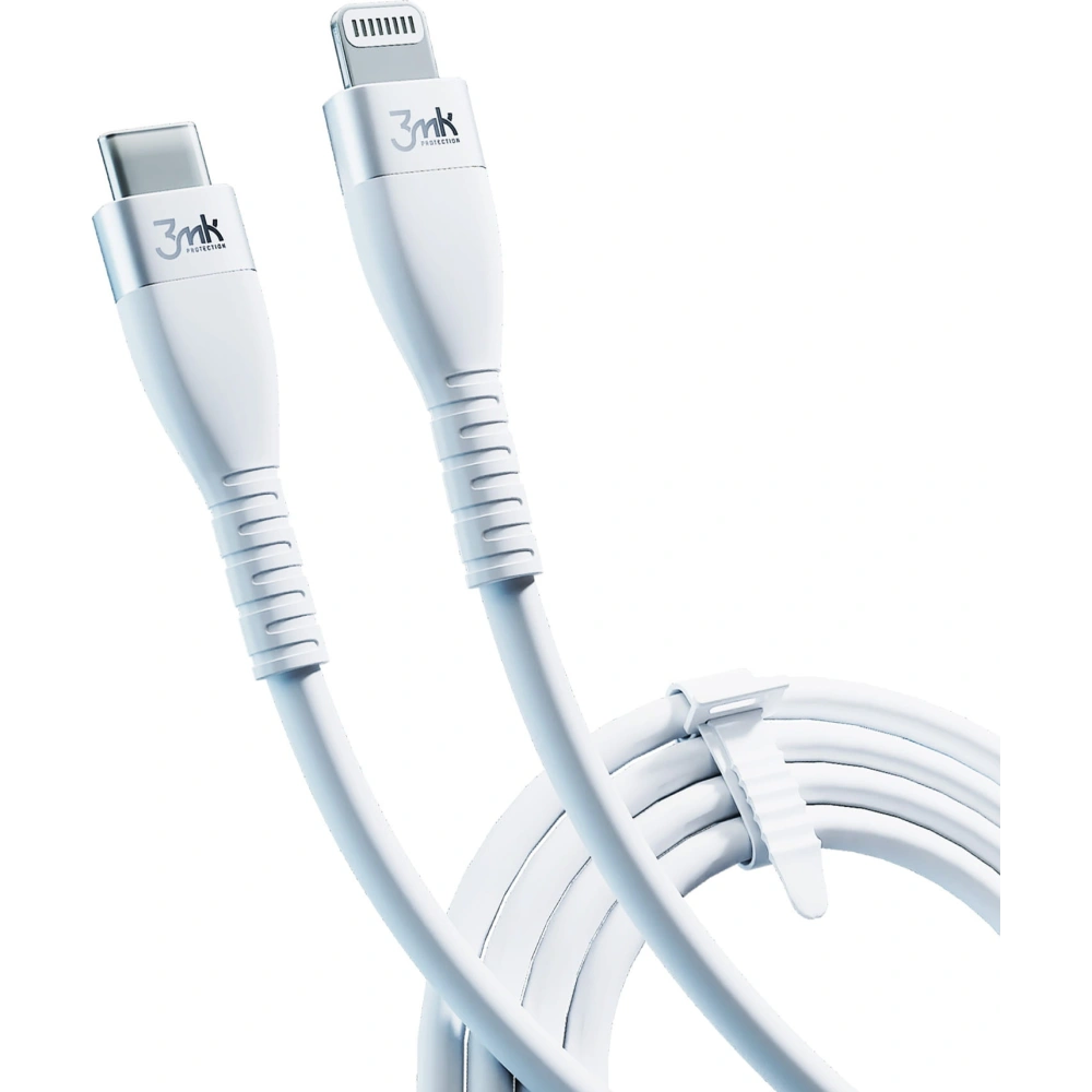 Hurtownia GSM - Kabel 3MK HyperSilicone USB-C - Lightning MFI 20W 3A 1m biały - 3MK2623 - {ean13} - Hurt