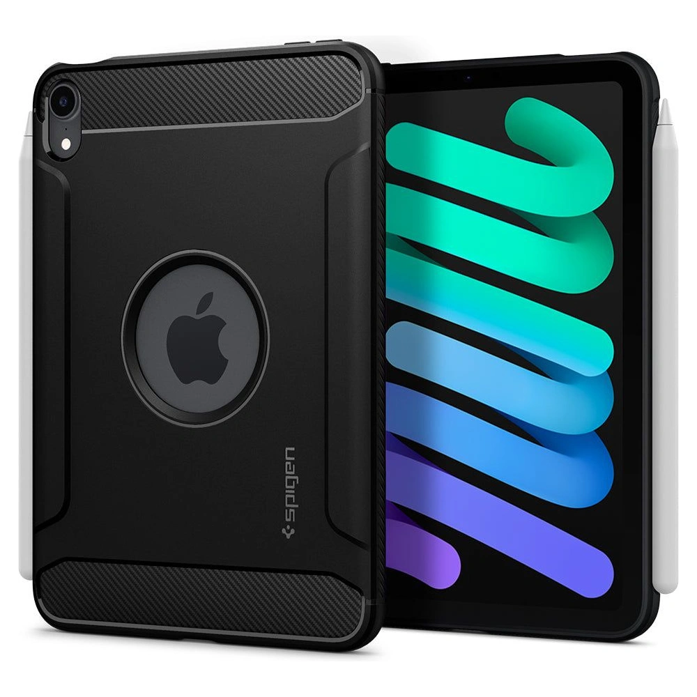 Hurtownia GSM - Etui Spigen Rugged Armor Apple iPad mini 2021 (6. generáció) / iPad mini 8.3" 2024 7gen Matt Fekete - SPN2155BLK - {ean13} - Hurt