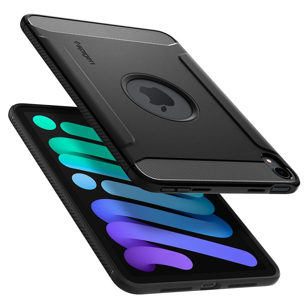 Hurtownia GSM - Etui Spigen Rugged Armor Apple iPad mini 2021 (6. generáció) / iPad mini 8.3" 2024 7gen Matt Fekete - SPN2155BLK - {ean13} - Hurt