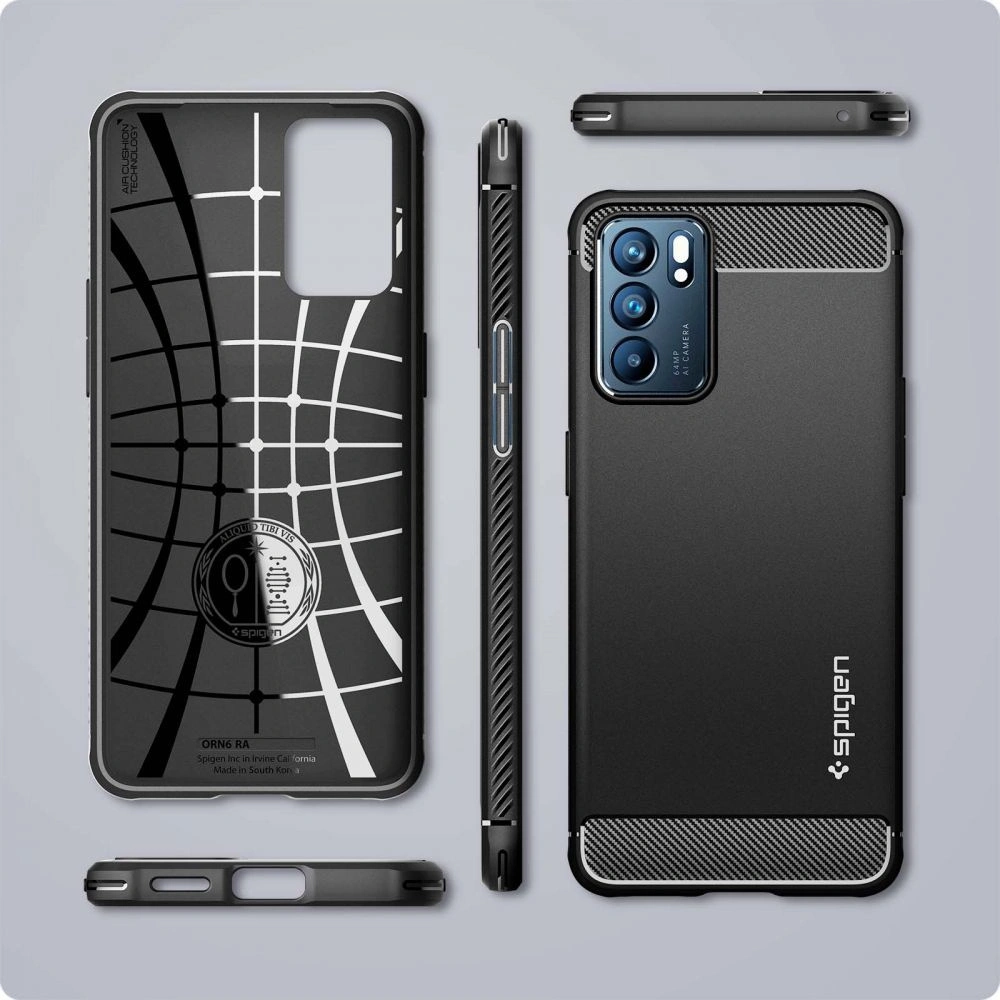 Wholesale Case Spigen Rugged Armor Oppo Reno 6 5G Matte Black - SPN2157BLK - {ean13} - Hurt