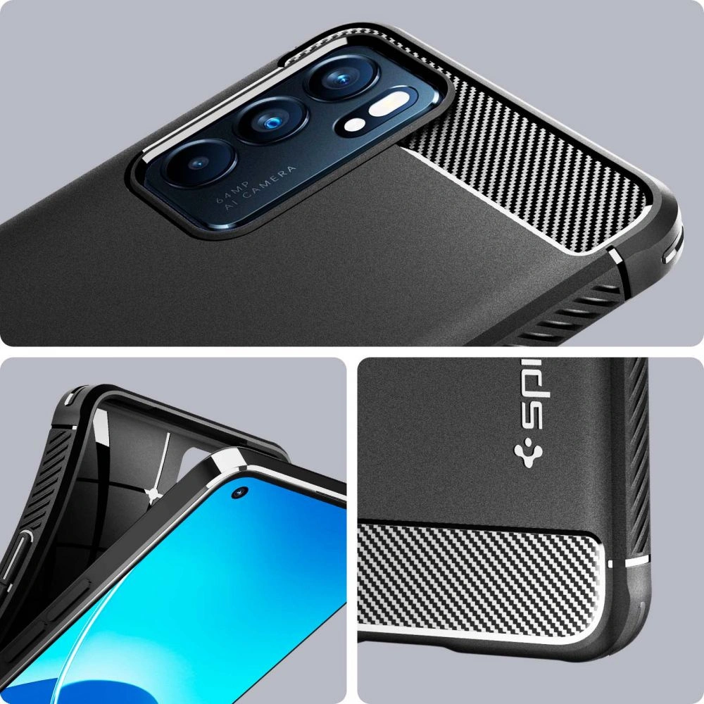 Wholesale Case Spigen Rugged Armor Oppo Reno 6 5G Matte Black - SPN2157BLK - {ean13} - Hurt