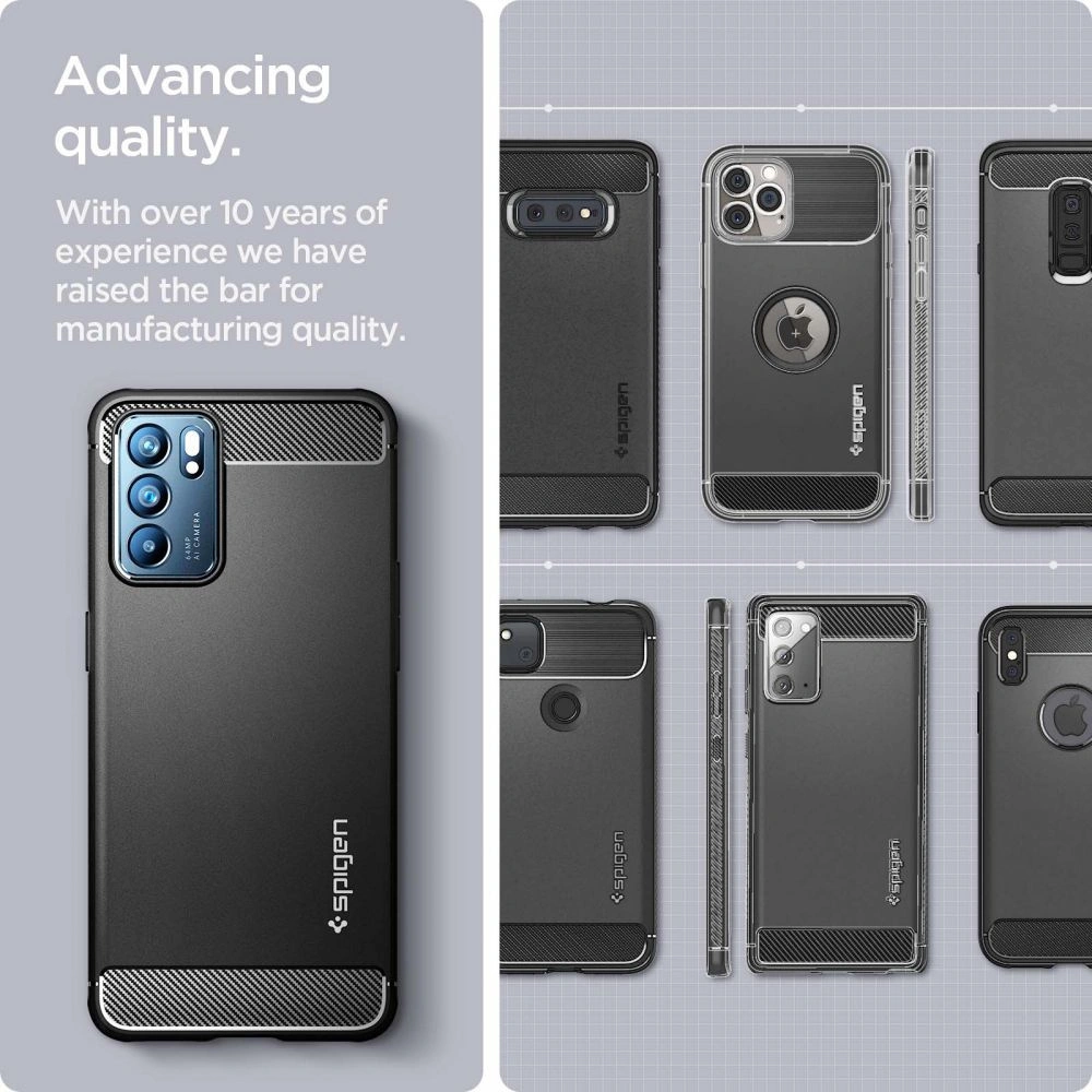 Wholesale Case Spigen Rugged Armor Oppo Reno 6 5G Matte Black - SPN2157BLK - {ean13} - Hurt