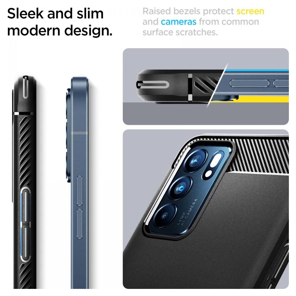 Wholesale Case Spigen Rugged Armor Oppo Reno 6 5G Matte Black - SPN2157BLK - {ean13} - Hurt