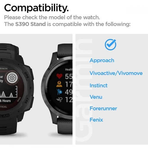 Uchwyt do zegarka Spigen S390 Garmin Watch Stand Black