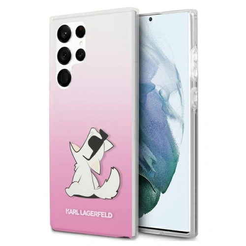 Etui Karl Lagerfeld KLHCS22LCFNRCPI Samsung Galaxy S22 Ultra hardcase różowy/pink Choupette Eat