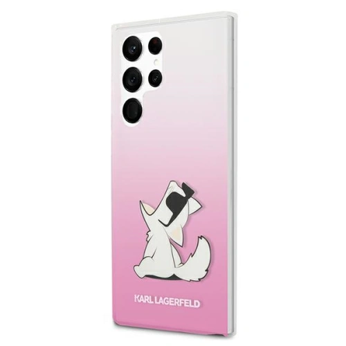 Etui Karl Lagerfeld KLHCS22LCFNRCPI Samsung Galaxy S22 Ultra hardcase różowy/pink Choupette Eat