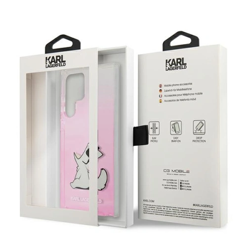 Etui Karl Lagerfeld KLHCS22LCFNRCPI Samsung Galaxy S22 Ultra hardcase różowy/pink Choupette Eat
