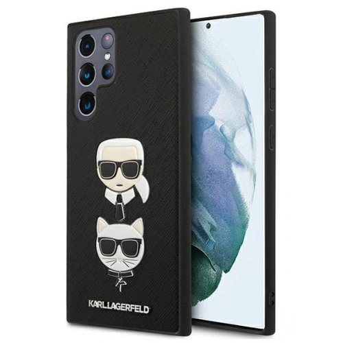 Etui Karl Lagerfeld KLHCS22LSAKICKCBK Samsung Galaxy S22 Ultra czarny/black Saffiano Karl & Choupette Head