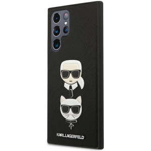 Hurtownia GSM - Etui Karl Lagerfeld KLHCS22LSAKICKCBK Samsung Galaxy S22 Ultra černý/black Saffiano Karl & Choupette Head - KLD837BLK - {ean13} - Hurt