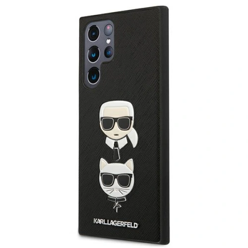 Etui Karl Lagerfeld KLHCS22LSAKICKCBK Samsung Galaxy S22 Ultra czarny/black Saffiano Karl & Choupette Head