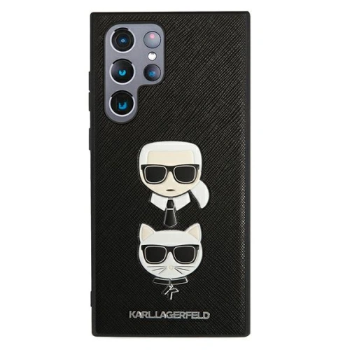 Etui Karl Lagerfeld KLHCS22LSAKICKCBK Samsung Galaxy S22 Ultra czarny/black Saffiano Karl & Choupette Head