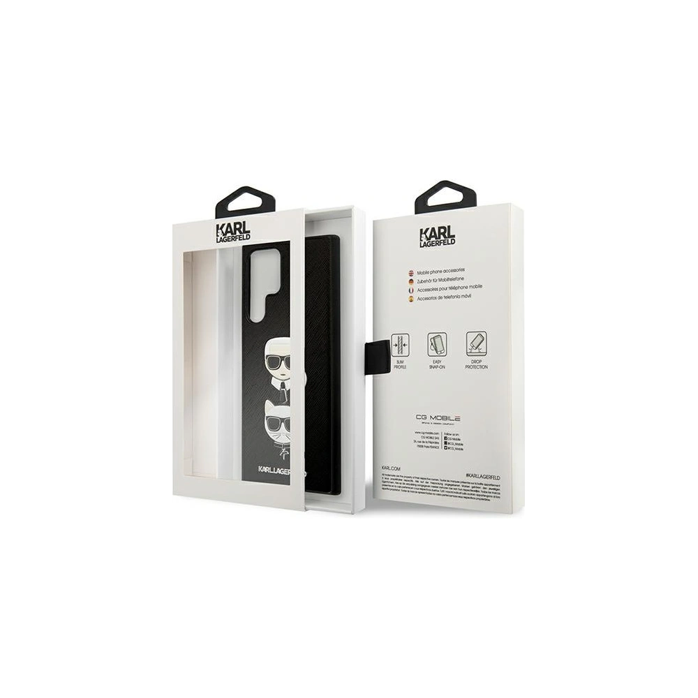 Hurtownia GSM - Etui Karl Lagerfeld KLHCS22LSAKICKCBK Samsung Galaxy S22 Ultra černý/black Saffiano Karl & Choupette Head - KLD837BLK - {ean13} - Hurt