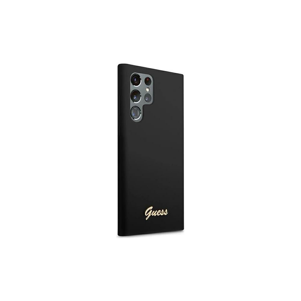 Wholesale Guess GUHCS22LLSLMGBK Samsung Galaxy S22 Ultra black hardcase Silicone Script Metal Logo - GUE1622BLK - {ean13} - Hurt