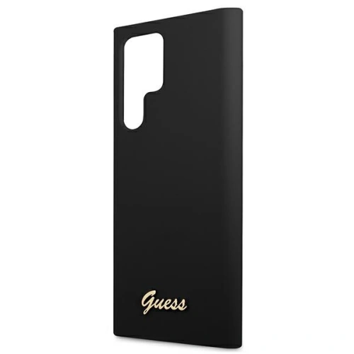 Etui Guess GUHCS22LLSLMGBK Samsung Galaxy S22 Ultra czarny/black hardcase Silicone Script Metal Logo