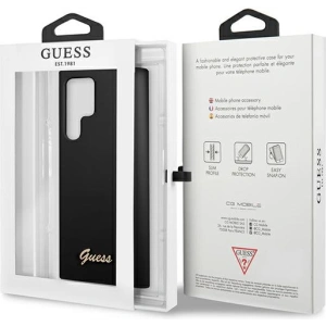 Hurtownia GSM - Etui Guess GUHCS22LLSLMGBK Samsung Galaxy S22 Ultra černý/black hardcase Silicone Script Metal Logo - GUE1622BLK - {ean13} - Hurt