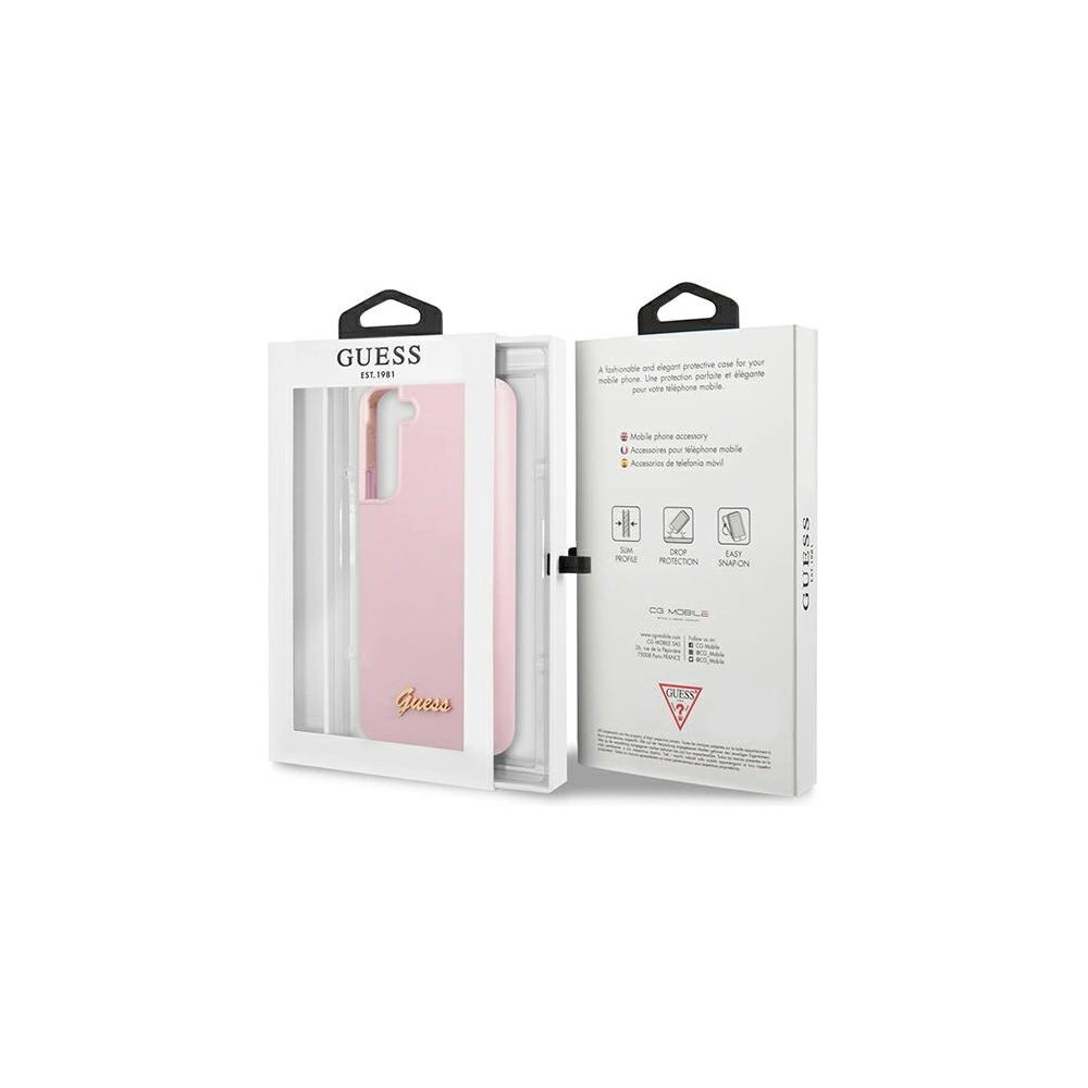 Hurtownia GSM - Etui Guess GUHCS22MLSLMGLA Samsung Galaxy S22+ Plus lawenda/lavender hardcase Silicone Script Metal Logo - GUE1623LAV - {ean13} - Hurt