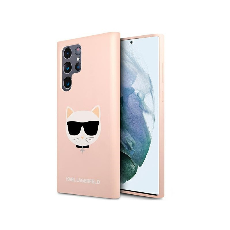 Etui Karl Lagerfeld KLHCS22LSLCHPI Samsung Galaxy S22 Ultra hardcase różowy/pink Silicone Choupette Head
