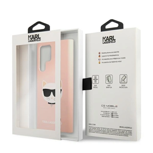 Etui Karl Lagerfeld KLHCS22LSLCHPI Samsung Galaxy S22 Ultra hardcase różowy/pink Silicone Choupette Head
