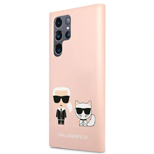 Etui Karl Lagerfeld KLHCS22LSSKCI Samsung Galaxy S22 Ultra hardcase jasnoróżowy/light pink Silicone Ikonik Karl & Choupette