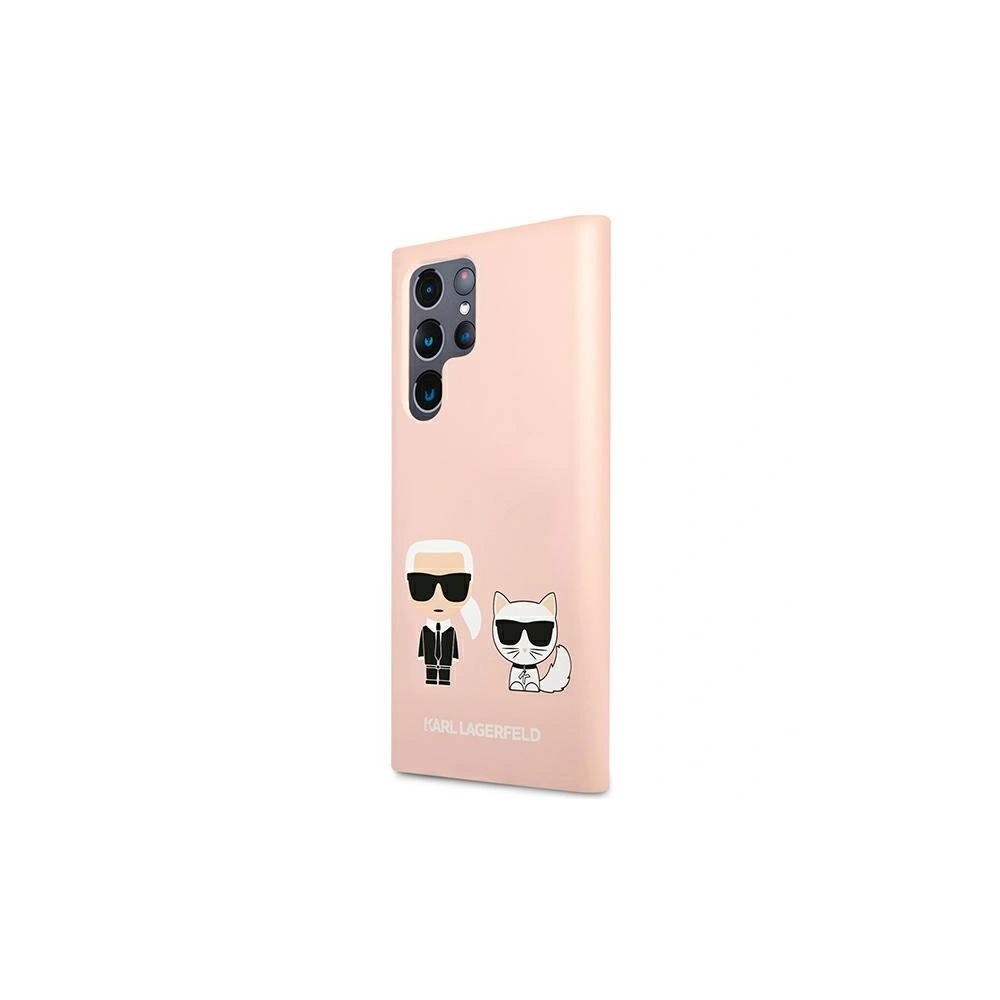 Wholesale Karl Lagerfeld KLHCS22LSSKCI Samsung Galaxy S22 Ultra hardcase light pink Silicone Ikonik Karl & Choupette - KLD840PNK - {ean13} - Hurt
