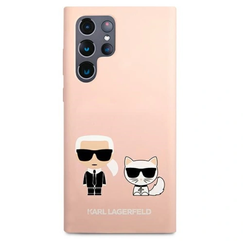 Etui Karl Lagerfeld KLHCS22LSSKCI Samsung Galaxy S22 Ultra hardcase jasnoróżowy/light pink Silicone Ikonik Karl & Choupette