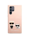 Wholesale Karl Lagerfeld KLHCS22LSSKCI Samsung Galaxy S22 Ultra hardcase light pink Silicone Ikonik Karl & Choupette - KLD840PNK - {ean13} - Hurt
