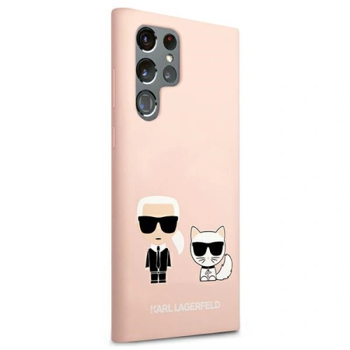 Etui Karl Lagerfeld KLHCS22LSSKCI Samsung Galaxy S22 Ultra hardcase jasnoróżowy/light pink Silicone Ikonik Karl & Choupette