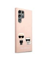 Wholesale Karl Lagerfeld KLHCS22LSSKCI Samsung Galaxy S22 Ultra hardcase light pink Silicone Ikonik Karl & Choupette - KLD840PNK - {ean13} - Hurt