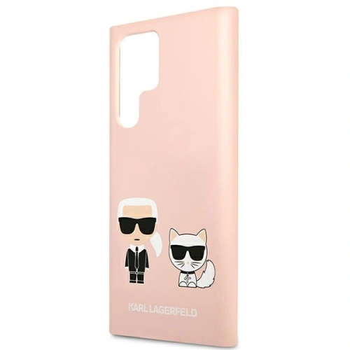 Etui Karl Lagerfeld KLHCS22LSSKCI Samsung Galaxy S22 Ultra hardcase jasnoróżowy/light pink Silicone Ikonik Karl & Choupette