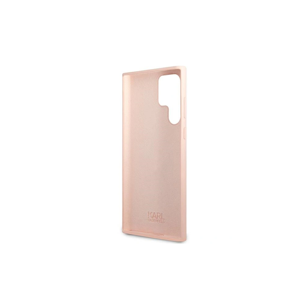 Wholesale Karl Lagerfeld KLHCS22LSSKCI Samsung Galaxy S22 Ultra hardcase light pink Silicone Ikonik Karl & Choupette - KLD840PNK - {ean13} - Hurt